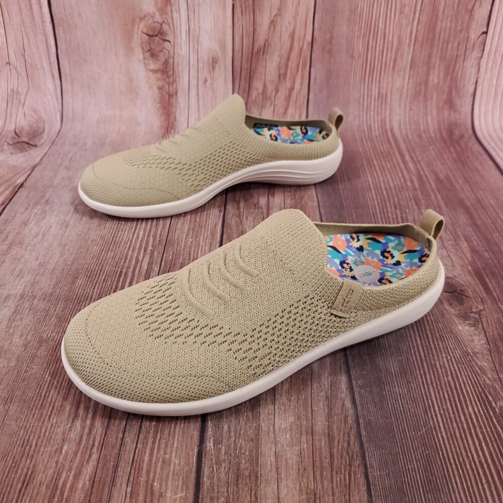 Revitalign Womens Size 7.5 B Stella Knit Slip On Slides Mules Shoes Sesame